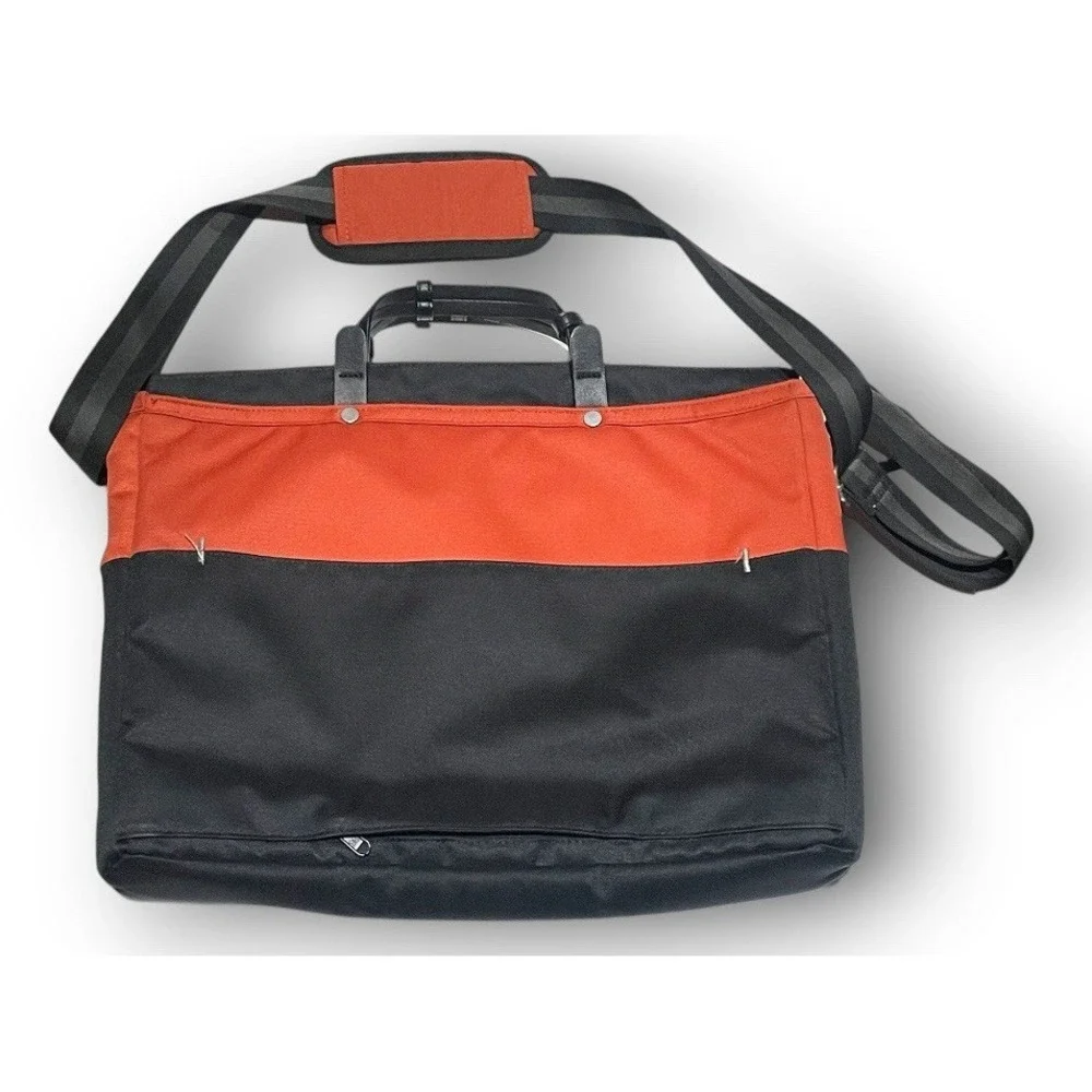 Sherpani Canvas Messenger Bag / Laptop Briefcase – Black & Rust Orange